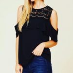 The obvious choice for a cute top is the Cold Shoulder Black Lace .