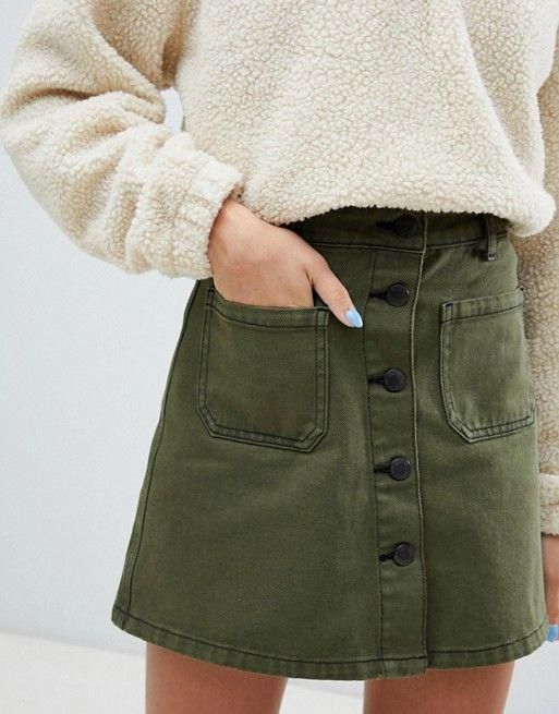 5+ Charming fall skirt | Fashion, Khaki skirt outfi