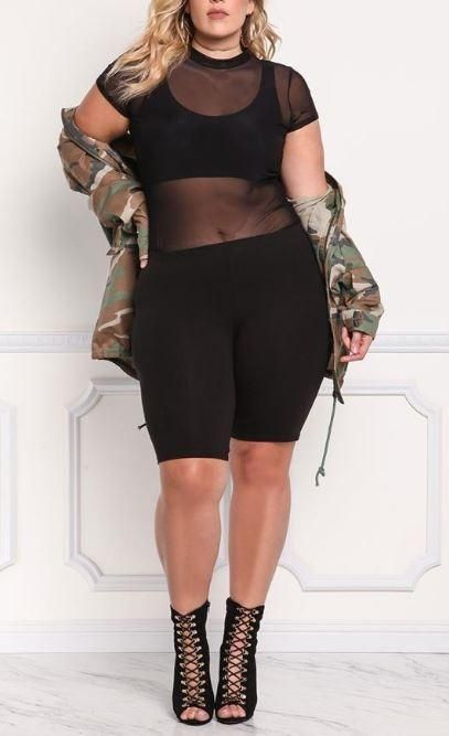 High Waist Biker Shorts in 2020 | Plus size concert outfits .