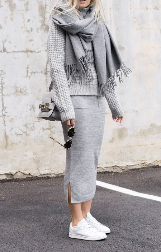Grey Knitwear, Grey Layers, Grey Outfits... Grey Is A Trend - Just .