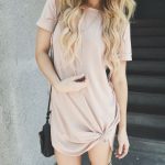 shirt dress and over the knee boots | Fashion, Pink t shirt dress .