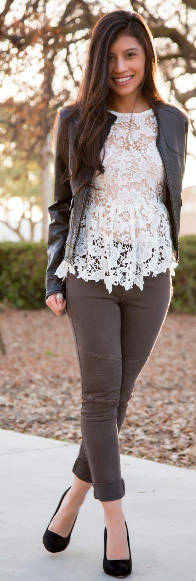 Lace Peplum Outfit Ideas for
  Women