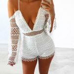 Summer Playsuit Hollowed-Out Lace | Stylish outfit ideas for women .