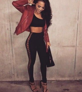 Lace Up Leggings Top Outfit
  Ideas