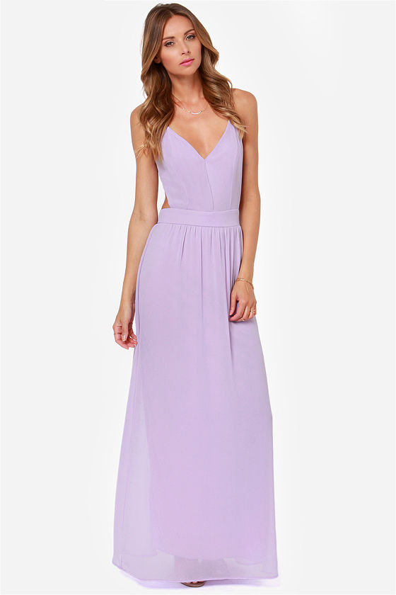 Sexy Backless Dress - Lavender Dress - Maxi Dress - $49.