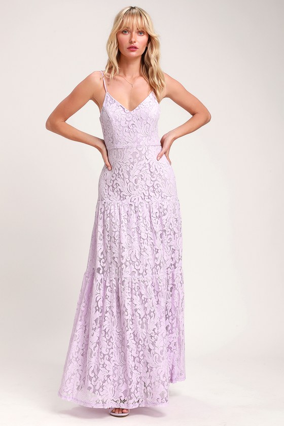 Lovely Lavender Dress - Lace Maxi Dress - Sleeveless Maxi Dre