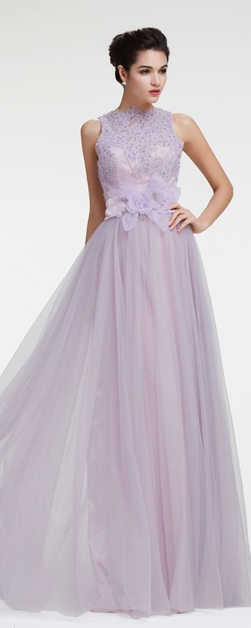Dusty Lavender Modest Lace Prom Dresses | Modest lace prom dresses .