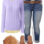Plus Size Lavender Sweater Spring Outfit - Alexa We