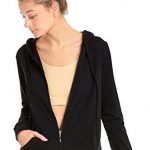 Teejoy Women's Thin Cotton Zip Up Hoodie Jacket (L, Black .