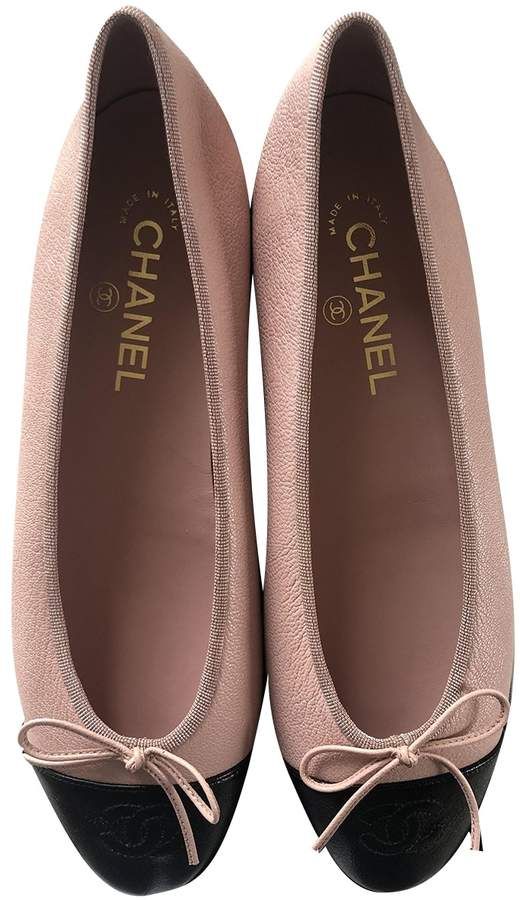 Chanel Pink Leather Ballet flats in 2020 | Pink leather ballet .