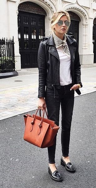 How to Wear Women's Loafers: Fashion Ideas | Leather jacket .