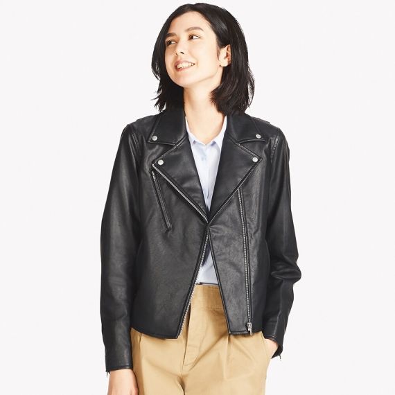 WOMEN Synthetic Leather Riders Jacket - Jackets & Coats .
