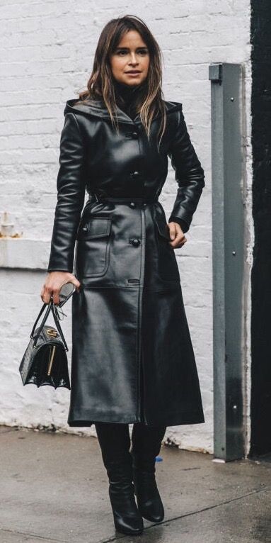 Leather Trench Coat Outfit
  Ideas for  Ladies