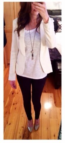 Winter white blazer. | Fall outfits for work, Work outfit, Winter .