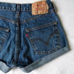 High waisted shorts vintage Levis 501 blue denim by FrayedWithLove .
