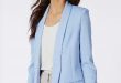 Pale blue (With images) | Blazer outfits for women, Blue blazer .