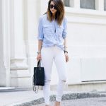 13 Refreshing & Lovely Light Blue Blouse Outfit Ideas for Ladies .