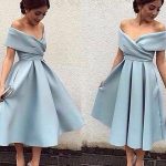 simple blue short prom dress, retro prom dresses, light blue .