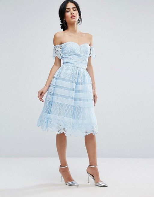 Discover Fashion Online | Light blue lace dress, Blue dress .
