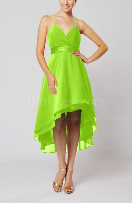 Lime Green Bridesmaid Dress------ Hot pink with bright orange .