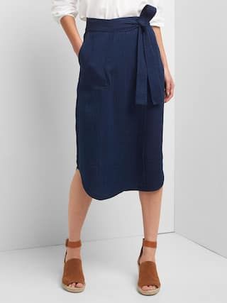 Linen-cotton utility wrap skirt | Gap | Skirt design, Wrap skirt .