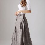 Linen skirt pockets, linen skirt, wrap skirt, linen wrap skirt .