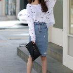 K-Style | Denim skirt outfits, Fashion, Casual street sty