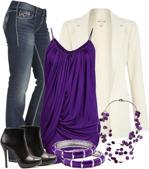 Purple & White in 2020 | Fashion, Stylish outfits, Cloth