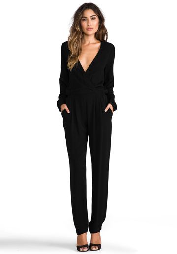 Long Sleeve Jumpsuit in Black - Rompers Jumpsuits | Fashion .