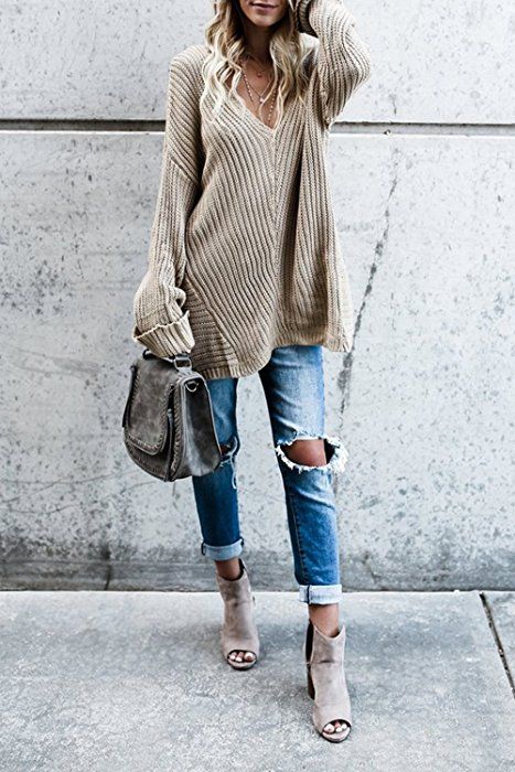 Womens Tops Tunic Long Sleeve Oversized Knit Fall Cute Womans .