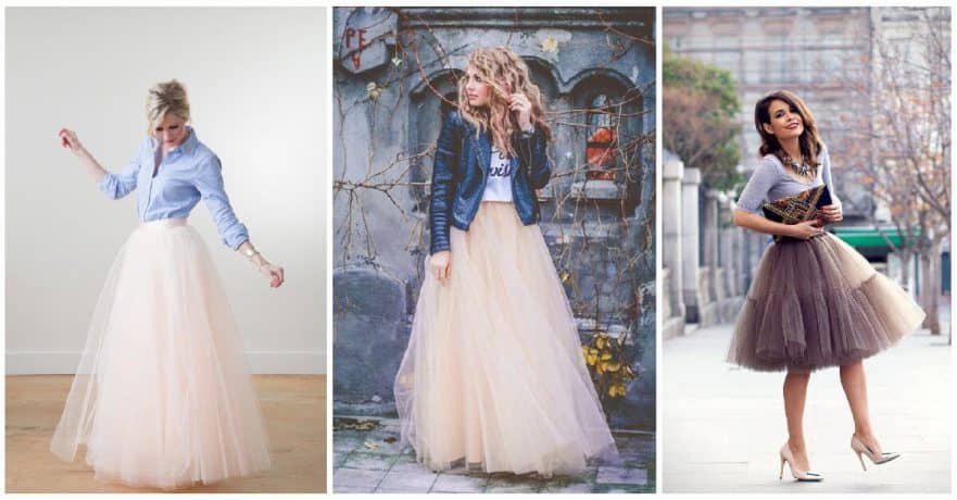 Long Tulle Skirt Outfit Ideas