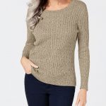 Karen Scott Petite Marled Cotton Cable-Knit Sweater, Created for .