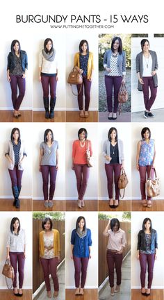25 Best Burgundy jeans outfit images | Burgundy jeans, Burgundy .