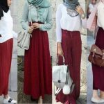 Hijab fashion gallery | Maroon skirt, Burgundy skirt outfit, Red .