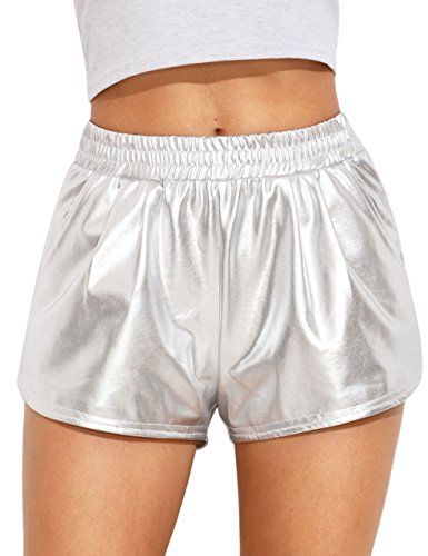 Jollymoda Women's Yoga Hot Pants Shiny Metallic Shorts,#Yoga, #Hot .