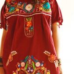 Elena Mexican vintage embroidered hippie chic tunic dress, hand .
