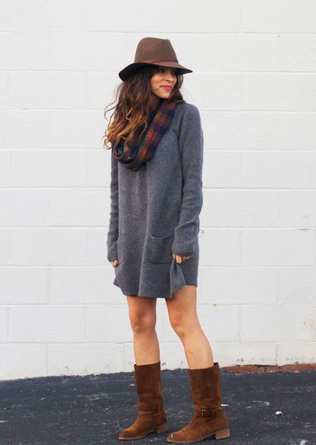 24 Fall Outfit Ideas With Mid Calf Boots - Styleohol