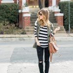 Army Green Vest Outfit With Black And White Stripes | Outfits with .