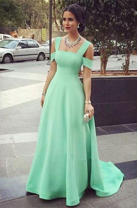 Mint Green Off Shoulder Long Prom Dresses Evening Dresses - not .