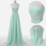 Mint Green Prom Dresses,sweetheart A-line Chiffon Long Prom .