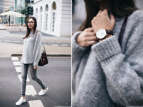 H&M trend grey mohair sweater outfit ideas for all grey outf