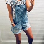 Ripped Shorts Denim Romper in 2020 | Summer outfits for moms .