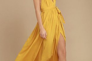 How to Wear Mustard Maxi Dress: 13 Cheerful & Stylish Outfit Ideas .