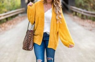 46+ Ideas How To Wear Yellow Cardigan Mustard Sweater #howtowear .