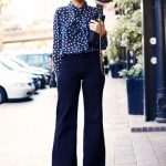 Minju Kim for H&M - | Blue pants outfit, Blue blouse outfit, Navy .