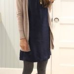 Dress with sweater tights, cardigan and boots - great casual fall .