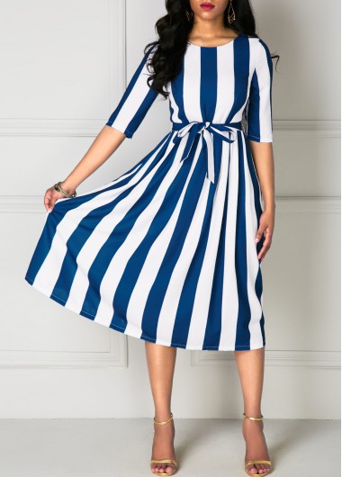 Navy Blue Midi Dress Outfit Ideas for
  Women