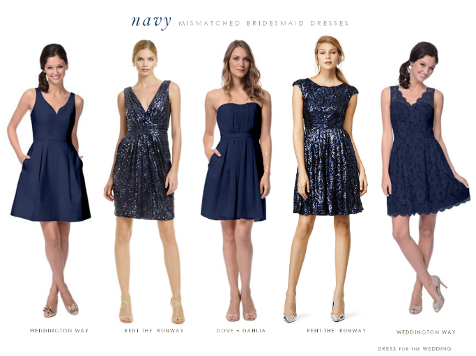 Mismatched Bridesmaid Dresses in Navy Blue | Blue bridesmaid .