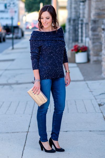 Navy Blue Sweater Outfit Ideas
  for Ladies