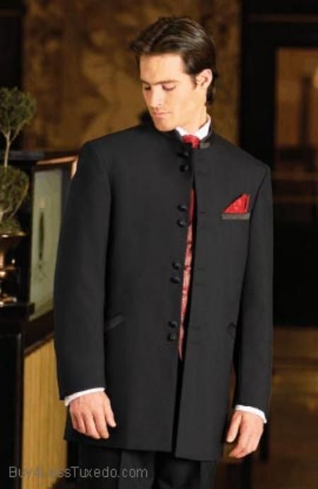 men wedding suits Mandarin Collar Suit 8 Button Style No Collar .